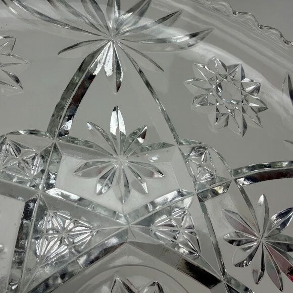 Anchor Hocking "Star of David" Early American Prescut EAPC 13.5" Serving Platter - Picture 3 of 4